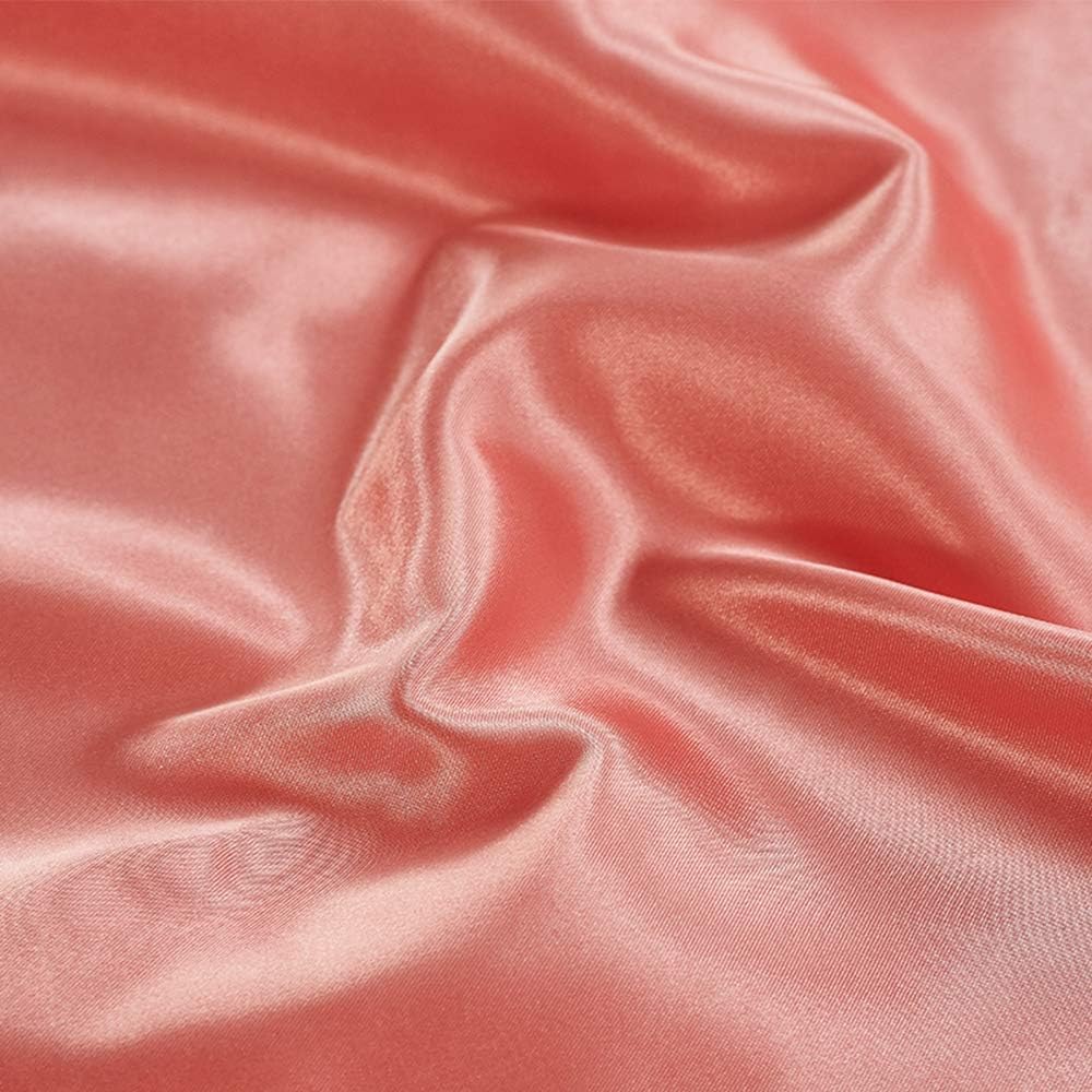 KBC linen 12 - 16 Extra Deep Pocket Fitted Sheet for High Mattress -Luxury Super Soft Silky Satin Fitted/Bottom Sheet - Wrinkle Free Bed Sheet - Easy Care - (Queen, Hot Pink)