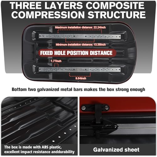 Gray Rooftop Cargo Box Carrier Large 13 Cubic Feet Car Top Mount Travel Luggage Storage, Dual Side Opening, Roof Cargo Boxes Waterproof Rooftop Storage Box Extra Keys, Straps