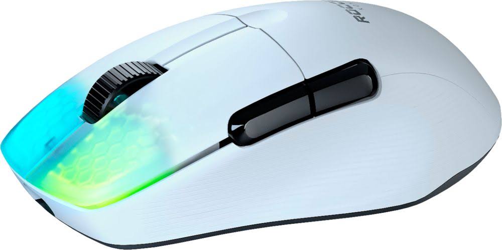Roccat Kone Pro Air Wireless u0026 Bluetooth Ultralight 19K dpi Optical Gaming Mouse with RGB Lighting White - Arctic White - Ea