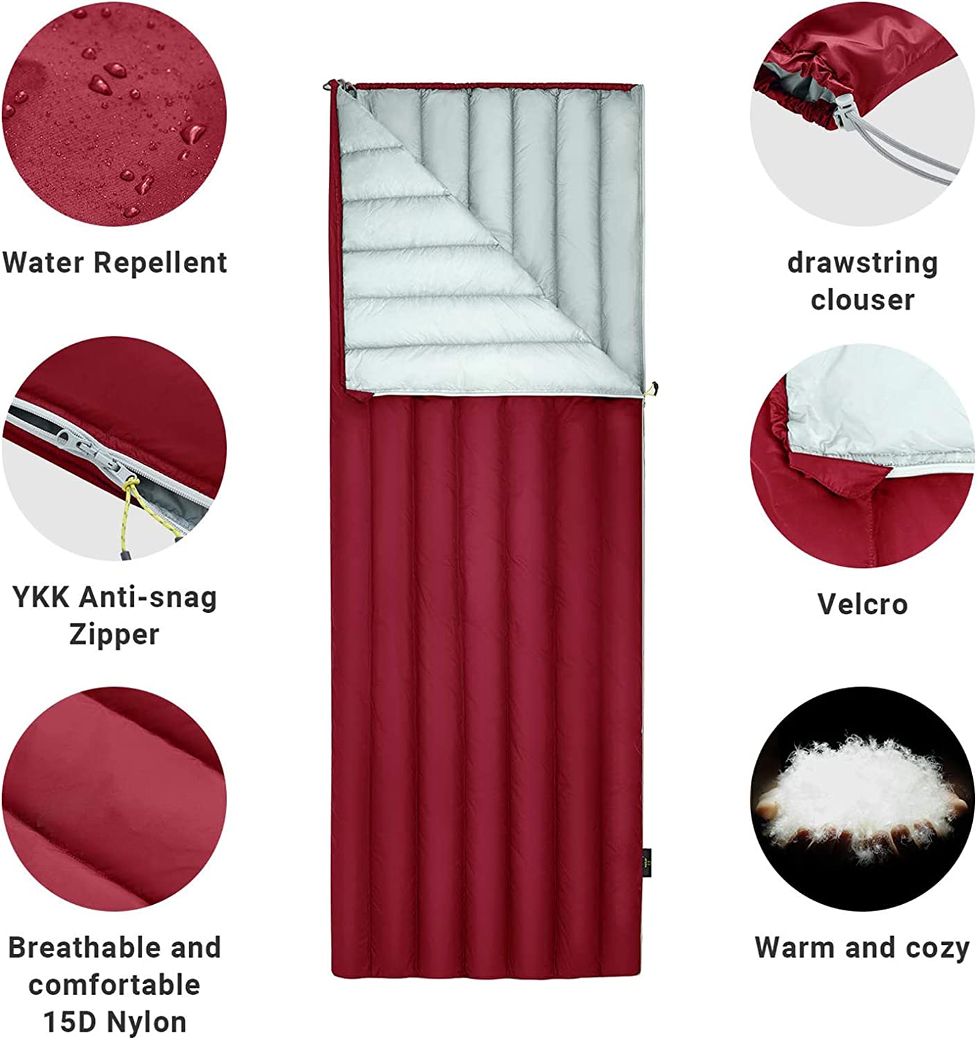 Sleeping Bag/ for Backpacking, Rectangular Warm Weather Sleeping Bag for Adult, ,