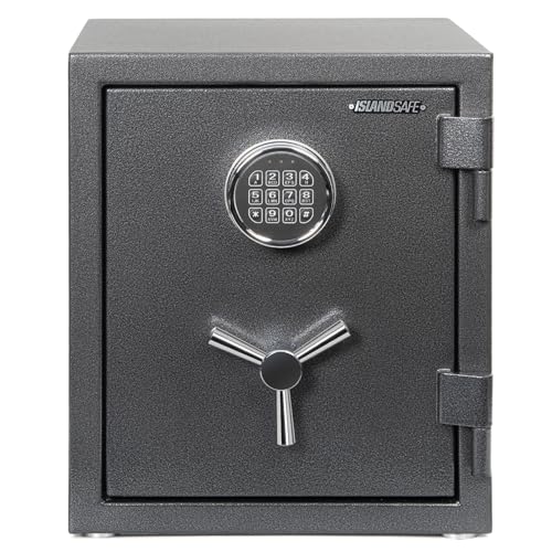 1200°F 30 Minutes Fireproof and Waterproof Safe Box, Digital Fire Proof Safe with 3 Spoke Detachable Handle, Personal safe for Home Office Money Gun (2.88Cubic Feet Black)