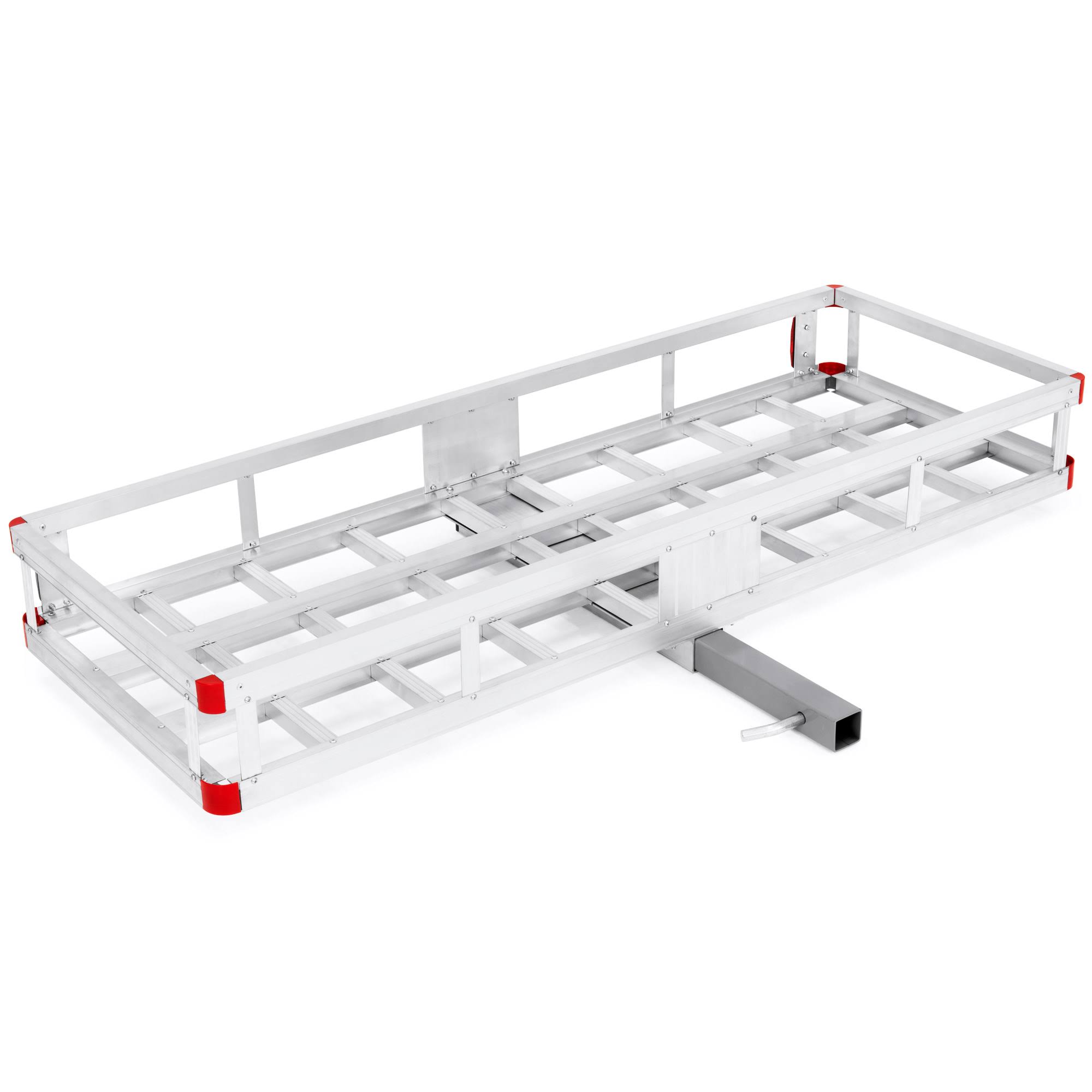 Best Choice Products 60x22in Heavy Duty Aluminum Cargo Carrier Auto Hitch Mount w/ Pin, Clip, 500lb Capacity - Silver
