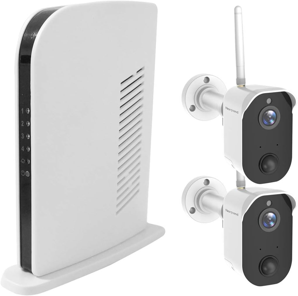 Wireless Camera Battery Powered, Wirefree Security Battery Operated PIR Motion Detection 1080P Rechargable Camera SD Storage, WiFi Indoor Outdoor with Night Vision, Waterproof 2 Cameras