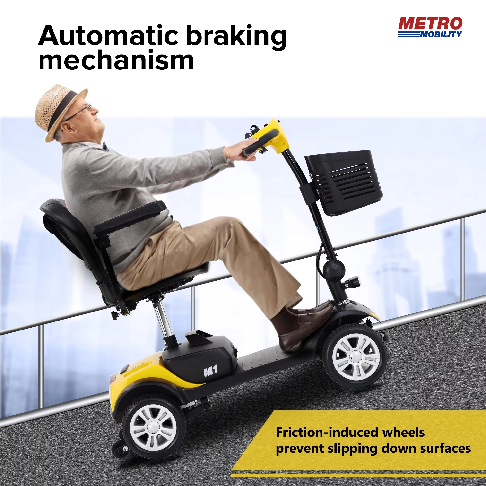Compact Mobility Scooters for Senior, SEGMART Heavy Duty Electric Scooters with 300W Motor, Motorized Scooter with Detachable Basket, Outdoor Scooter With Anti-Tip wheel, Red, SS130