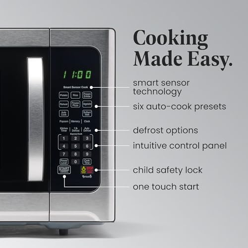Farberware Countertop Microwave 1100 Watts, Microwave Oven With LED Lighting and Child Lock - Perfect for Apartments and Dorms - Easy Clean