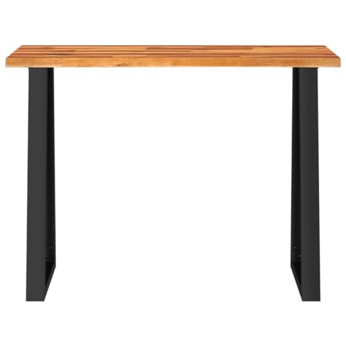 Console Table with Live Edge 43.3""x13.8""x31.5"" Solid Wood Acacia,Solid Acacia Wood Console Table with Live Edge and U Shaped Legs for Living Room or Hallway, Brown
