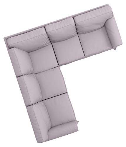 Sofa Covers Custom Made for IKEA Ektorp 2 2 Sectional Corner Sofa Slipcovers (Polyester Flax Light Gray, Ektorp Sectional 2 + 2)