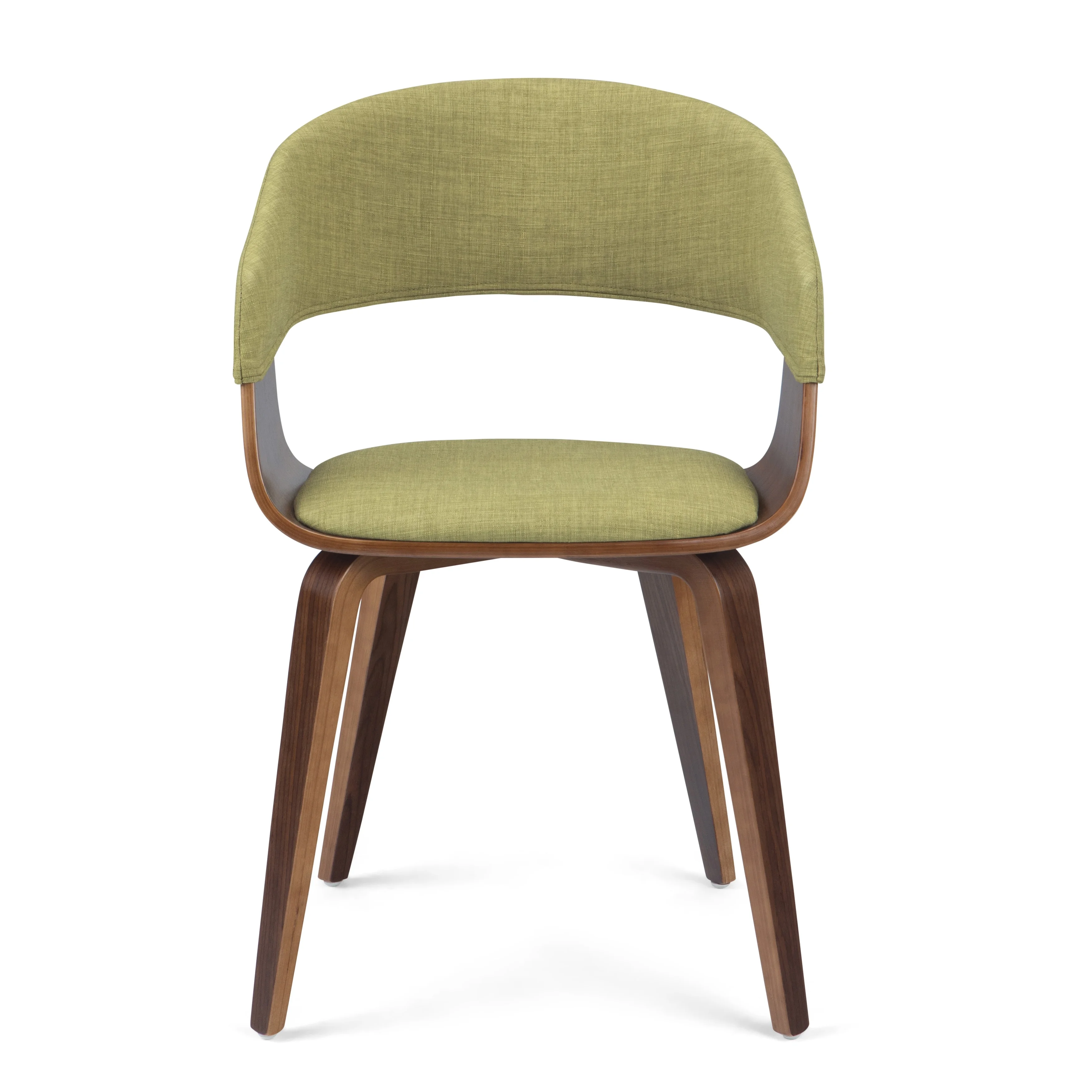 WyndenHall  Calinda Mid Century Modern Bentwood Dining Chair - 20.5"w x 21.7"d x 30.9"h Acid Green
