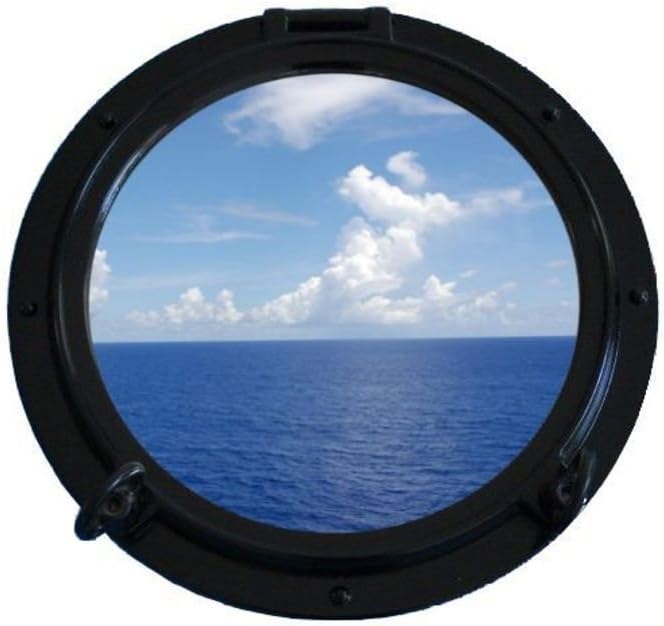 Hampton Nautical 3xglass-101 Black Ship Porthole Window 15 Nautical Home Decoration