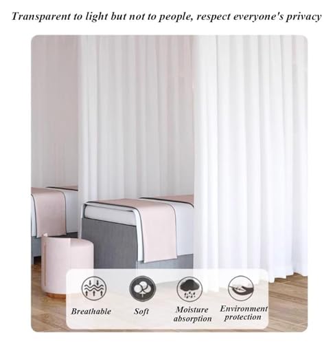 Beauty Salon Curtain Room Divider, U-Shape Room Divider Panels Metal Support Wall Mounted Privacy Curtain, with Guide Rail Device Hanging Screen Curtain for Fitting Room(Yellow,230cm)
