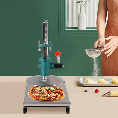 Manual Dough Press Machine Stainless Steel Dough Pizza Presser Large Press Plate Dough Flattening Machine for Pies Pizza Pastry Bread Maker, Home Commercial Use, Thickness Adjustable