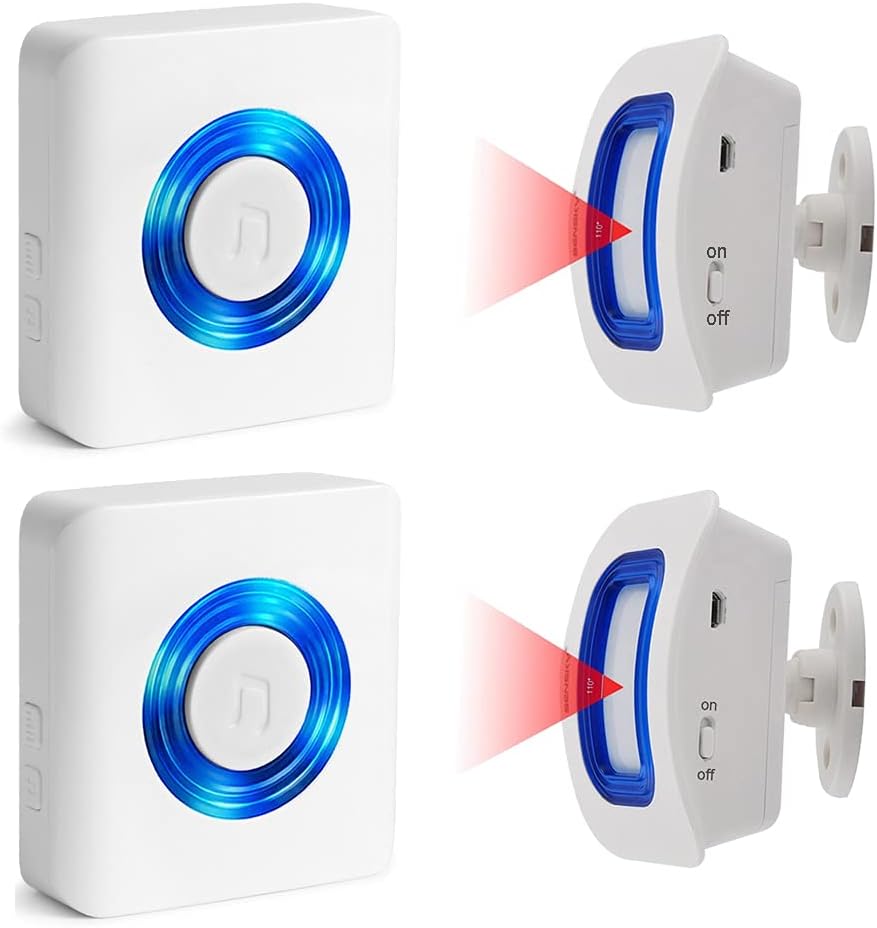 Caregiver Pager Wireless Motion Sensor Alert Room Bed Alarm and Fall Prevention for Elderly Dementia Patients (3 Receiver+2 Monitor Motion)