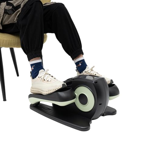 Under Desk Elliptical Machine, 60W Electric Seated Leg Foot Pedal Exerciser with Remote Control, LCD Display Electric Elliptical Trainers for Seniors