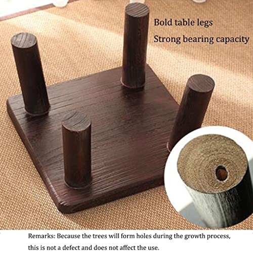 Retro Japanese-Style Small Coffee Table Bay Window Square Coffee Table Zen Tea Low Table Simple Tatami Table Low Stool (Size : 36x36x21cm)