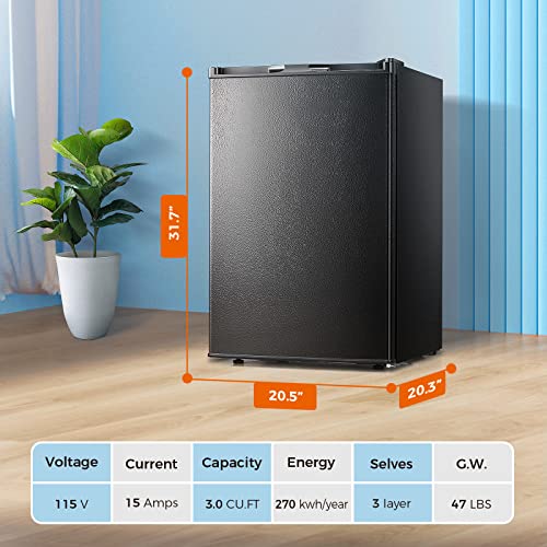 Kismile Compact Upright Freezer with Reversible Single Door,Removable Shelves Mini Freezer with Adjustable Thermostat for Home/Kitchen/Office