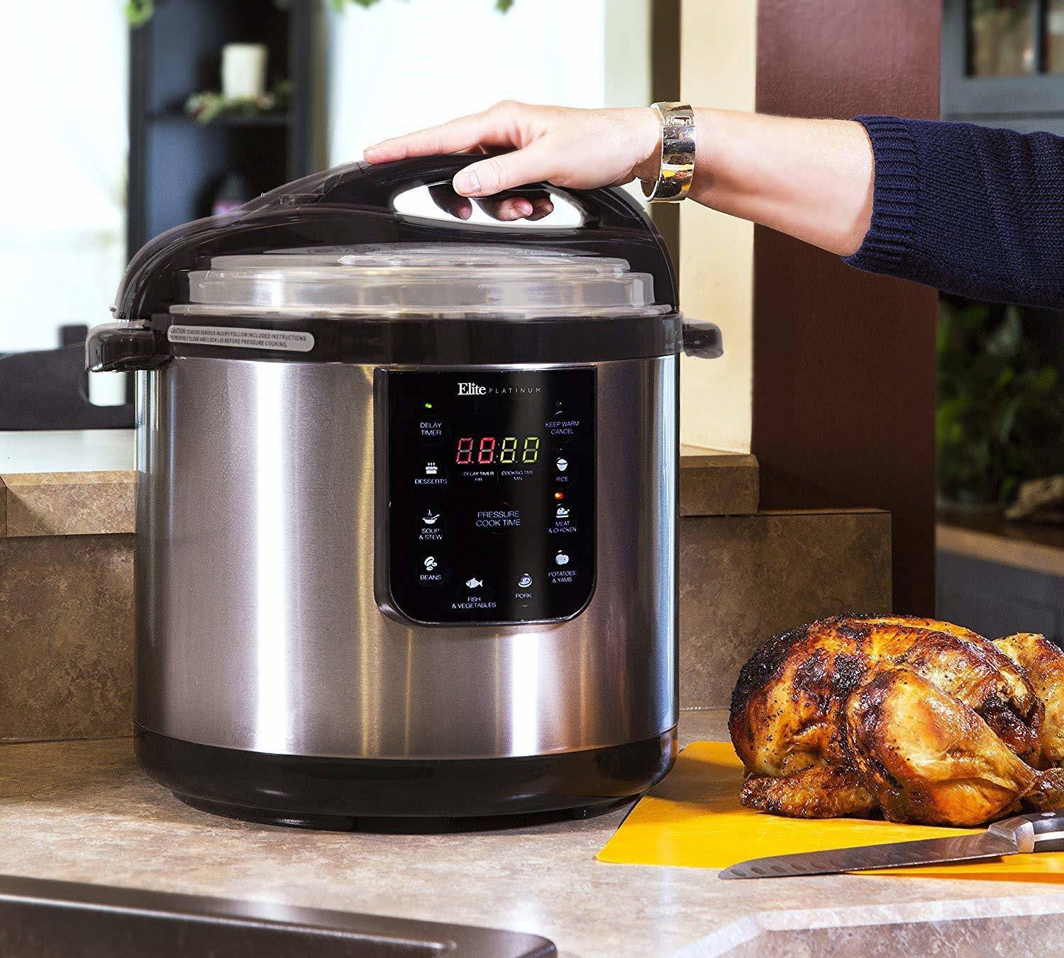 Elite Platinum Epc-1013 Maxi-Matic 10 Quart Electric Pressure Cooker, Black