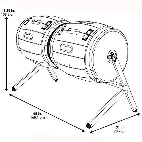 Lifetime 60309 Double Bin Rotating Composter, 100 gallon