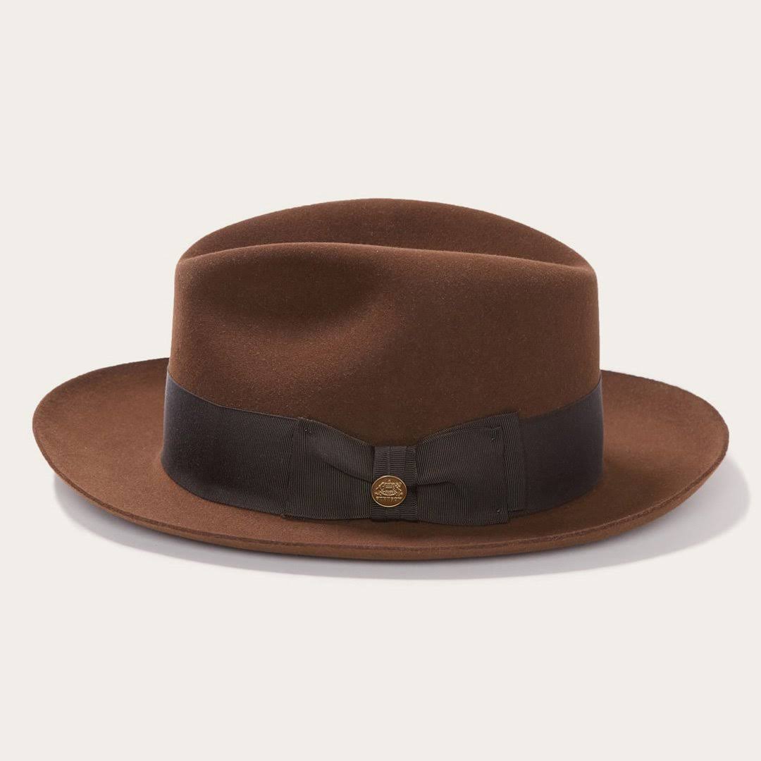 Stetson Temple Fur Felt Fedora Hat: Size: 6 7/8 Mink