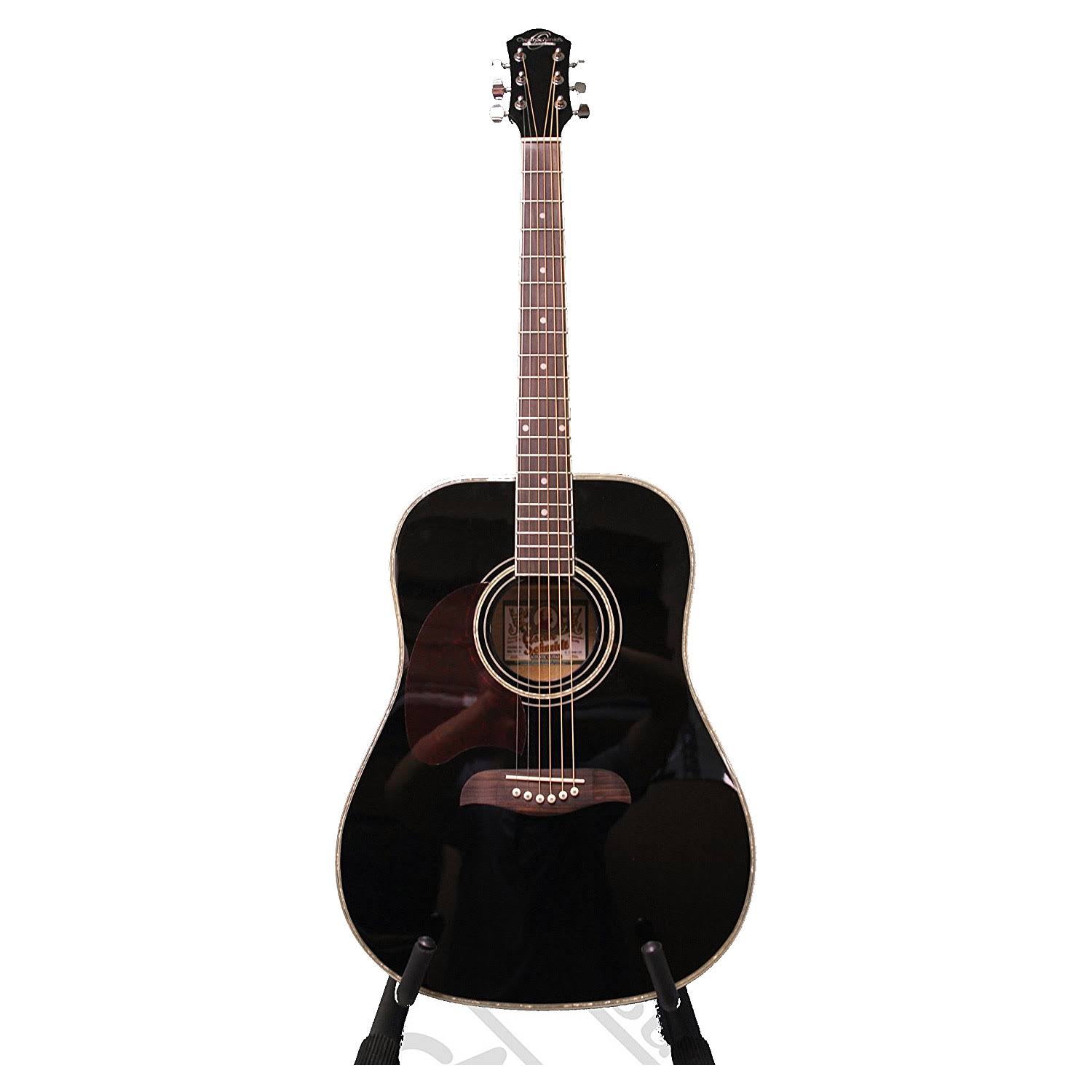 Oscar Schmidt Og2blh Left Hand Dreadnought Acoustic Guitar in Black