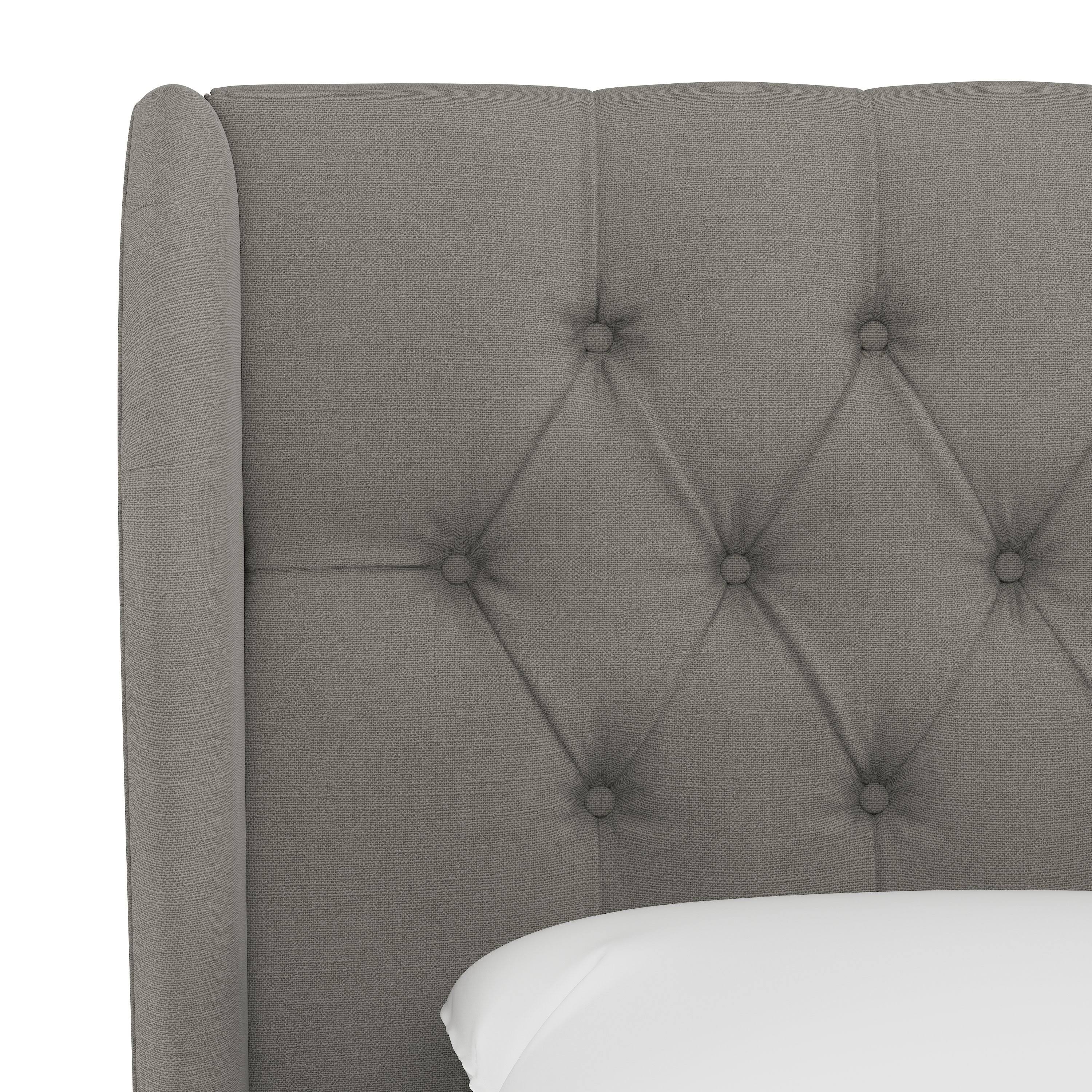 California King Tufted Wingback Headboard Gray Linen - Threshold