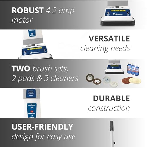 Koblenz Floor Shampooer and Polisher, Hard Floor Cleaner, Carpet Cleaning Machine with Scrubbing Brushes, Polishing Pads, and Carpet Shampoo, 3 Speeds, Blue/Gray (P-820 BA)