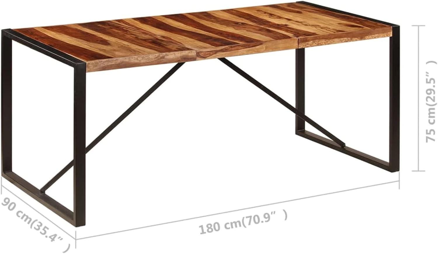 Dining Table Mesa De Comedor Redonda Wood Dining Room Table Dinner Table Wood Mesa De Madera Para Comedor 70.9"x35.4"x29.5" Solid Sheesham Wood