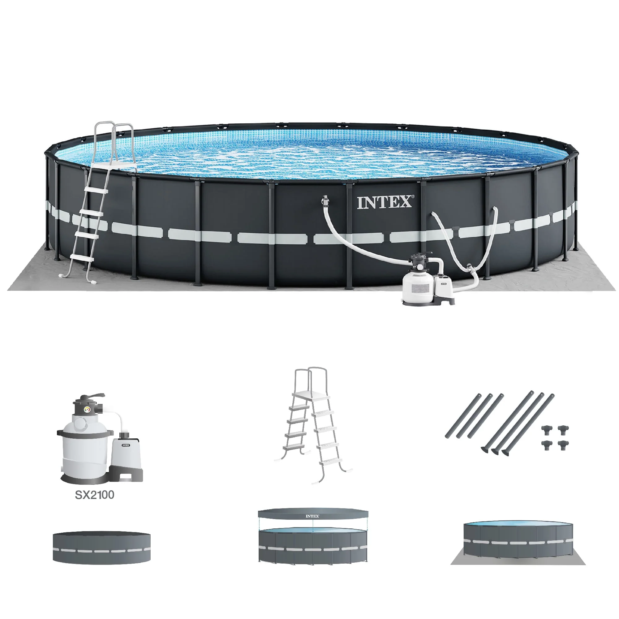 Intex 20' x 48 Ultra XTR Round Frame Above Ground Swimming Pool with Sand Filter Pump