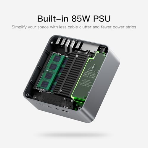 Beelink Mini PC EQR5 5825U AMD Ryzen 7 Processor(8C/16T, up to 4.5GHz), Micro Computer 16GB DDR4 500GB SSD Built-in PSU, Mini Computers Dual HDMI/4K 60Hz/WiFi6/BT5.2 Home/Office/HTPC