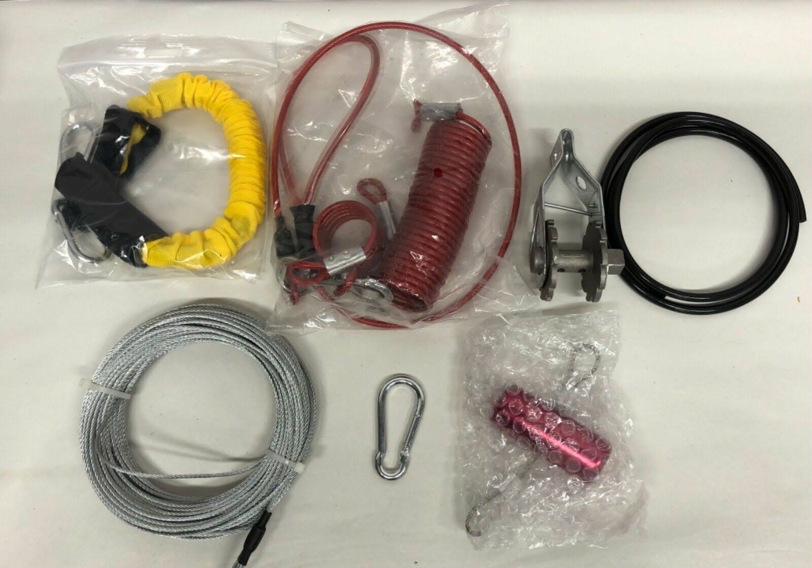 Tumbo Trolley Dog Containment System - Stretching Coil Cable with Anti-Shock Bungee (Safer and Less tangles) Aerial Dog Tie Out
