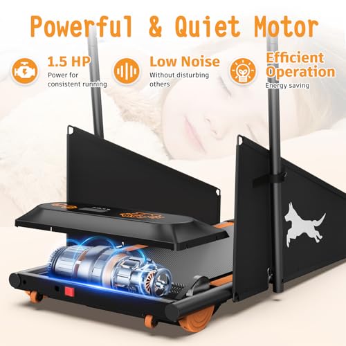Dog Treadmill for Small and Medium Dogs, Pet Running Machine, Dog Indoor Pacer Treadmill with Remote Control, Dog Pacer Training Pad with LCD Display Screen and Remote