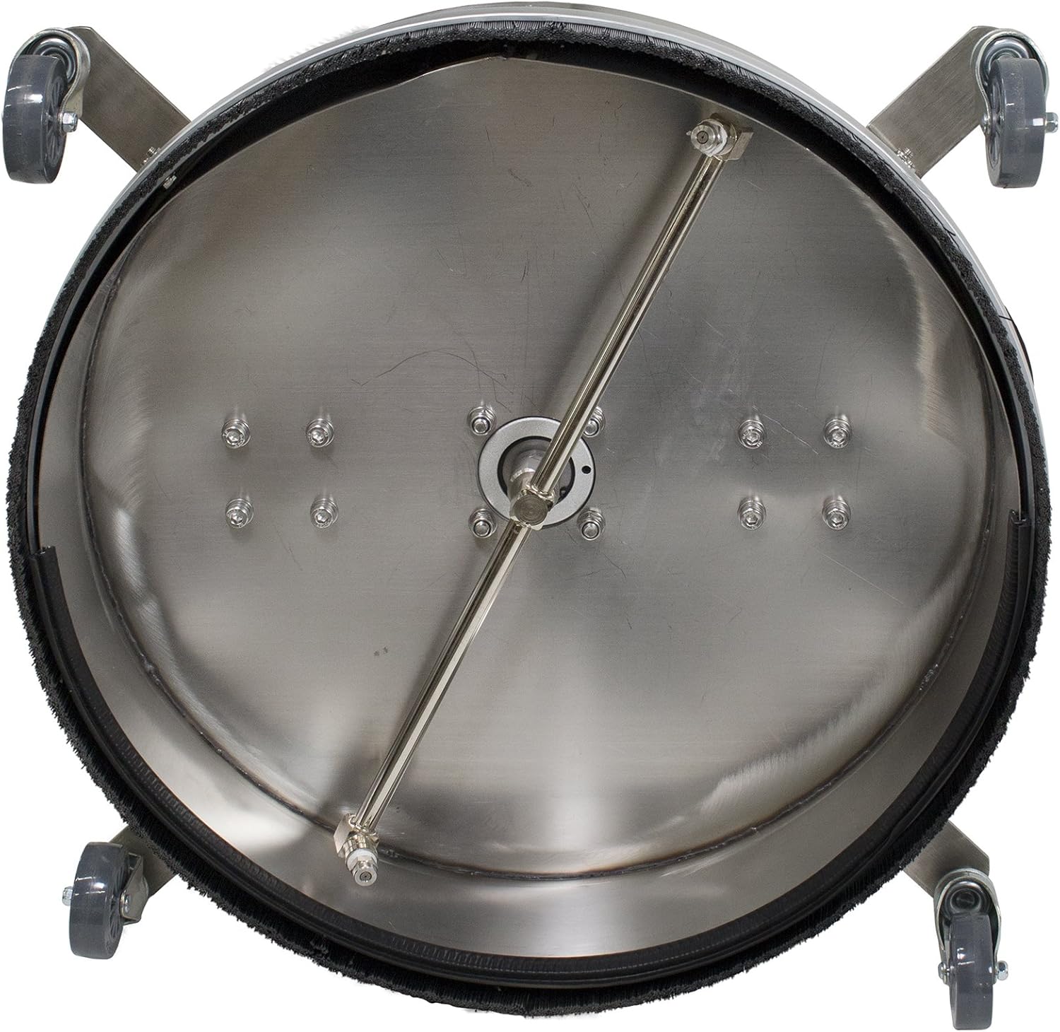 21" Stainless Steel Surface Cleaner with Vacuum Port, Wheels, and Wand Pressure Washer Attachment 4000 PSI, 12 GPM