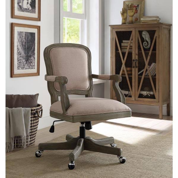 Linon Home Decor Fiona Rustic Brown Office Chair