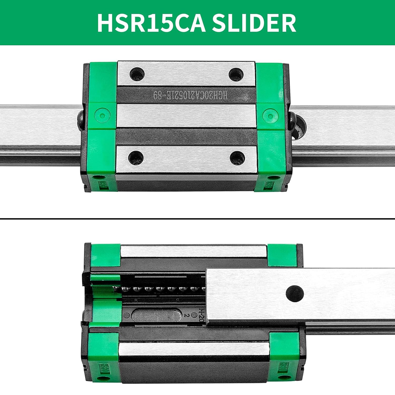 Linear Rail 15-300mm 2X Linear Guideway Rail 4X Square Type Carriage Bearing Block Linear Rail Support for 15mm Slotted Bearings
