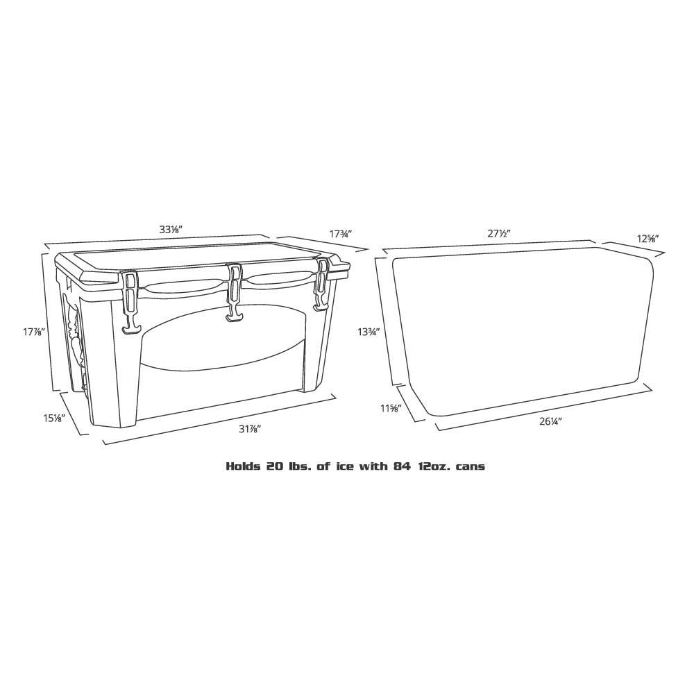 Grizzly Coolers G75W 75-Quart Rotomolded Cooler - White