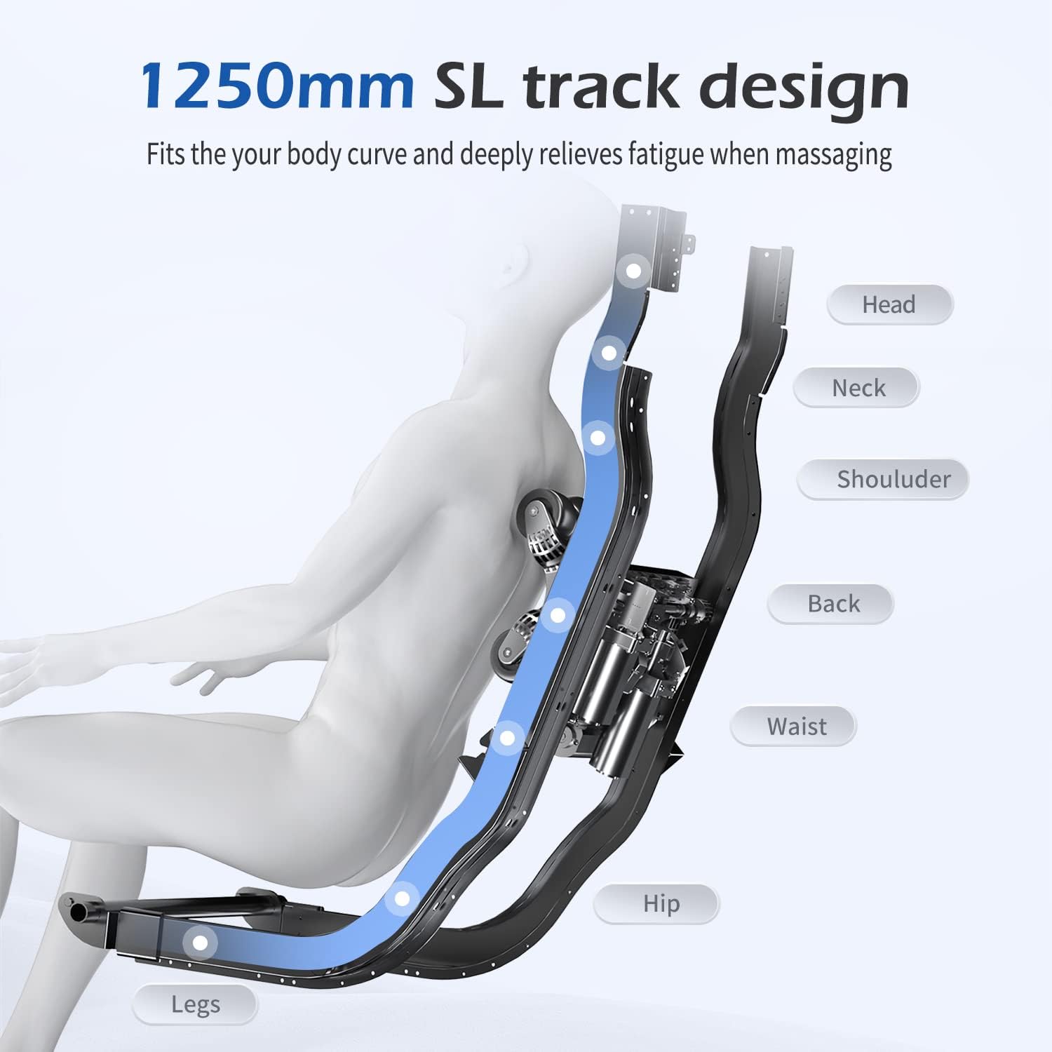 Zero Gravity Massage Chairs with AI Voice, App Control SL Track Zero Gravity Full Body Massage Recliner Gray