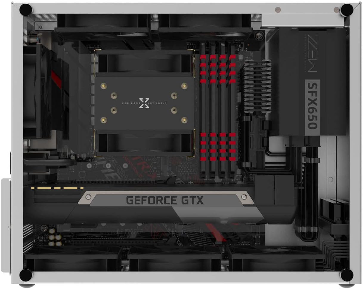 ZZEW C2 Micro ATX Case, MATX PC Case Aluminum, Mini Computer Case Silver Color with Tempered Glass Support SFX, SFX-L and ATX PSU