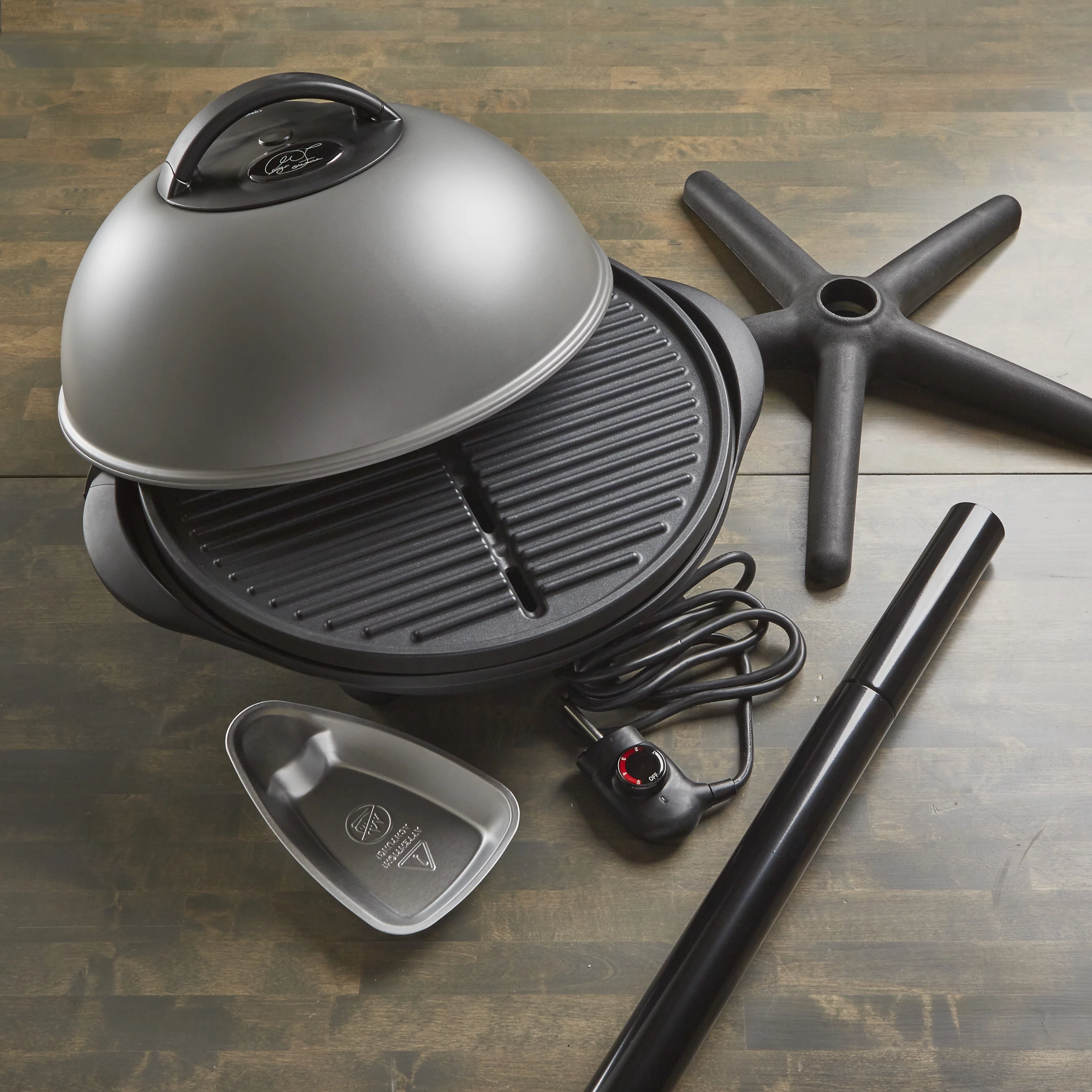 George Foreman 15-Serving Indoor/Outdoor Electric Grill, Silver, GGR50B