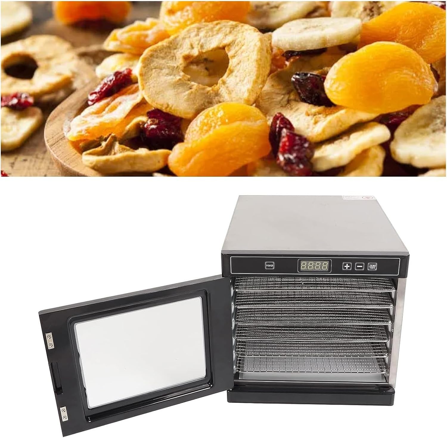 solar dehydrator Food Dehydrator, Stainless Steel Freeze Dryer Simple 6 Layers Energy saving for Kitchen