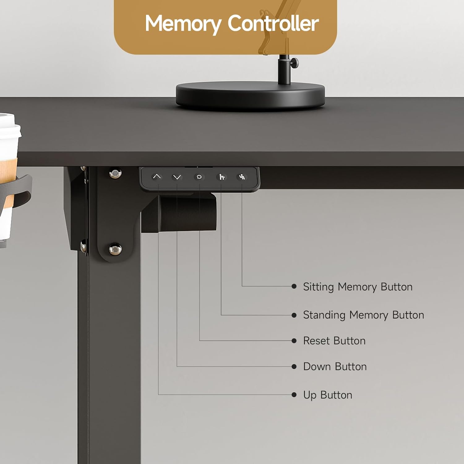 Standing Desk, 63x43 Inches L Shaped Desk with 4 Legs, Dual Motor and Memory Controller, Electric Stand Up Desk Adjustable Height from 28-46 Inches for Computer Workstation Black
