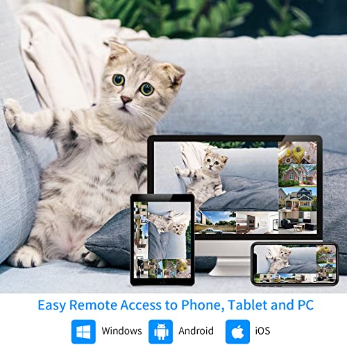 [Wireless Pro, 100ft Range] Hiseeu Wireless Security Camera System, Expandable 16CH 4K NVR, 4Pcs 3MP Night Vision WiFi Cameras Home Surveillance Outdoor, Motion Detection, 1TB HDD, One-Way Audio