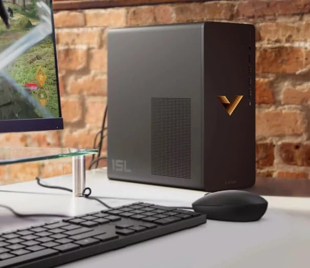 HP Victus 15L Gaming Desktop PC, AMD Ryzen 5 5600G, AMD RX6400 Graphics, 64GB RAM, 2TB SSD, Mica Silver, Windows 11 Home + Mazepoly Accessories