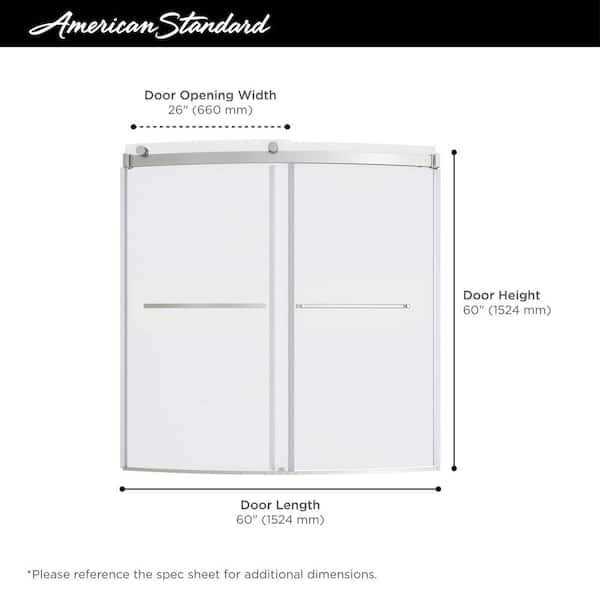 American Standard Ovation Curve 60 in. W x 72 in. H Sliding Frameless Barn Shower Door - Shop Hardware Tools Online Store