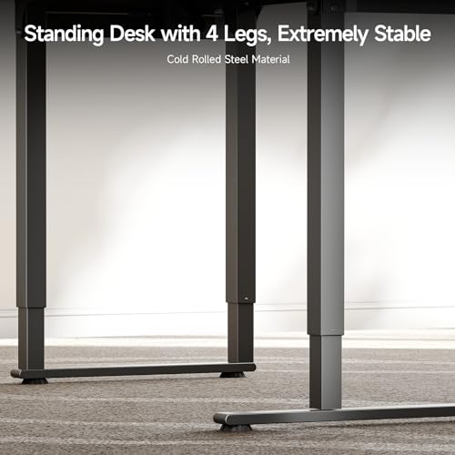 Standing Desk, 71x43 Inches L Shaped Desk with 4 Legs, Dual Motor and Memory Controller, Electric Stand Up Desk Adjustable Height from 28-46 Inches for Computer Workstation