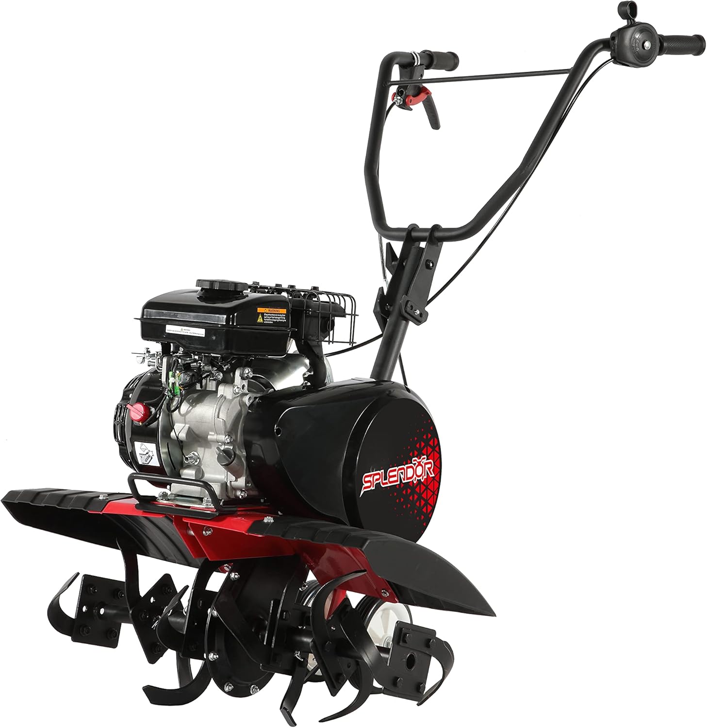 SPLENDOR Gas Powered Tiller 79cc with Handle and Width Adjustable