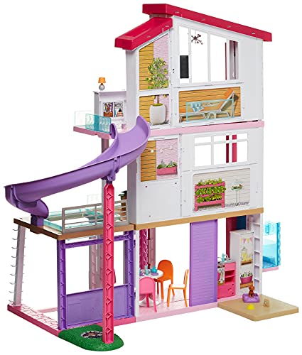 Barbie Dreamhouse Dollhouse with Pool, Slide and Elevator, Plus Lights, Sounds and 70+ Total Accessories, for 3 to 7 Year Olds