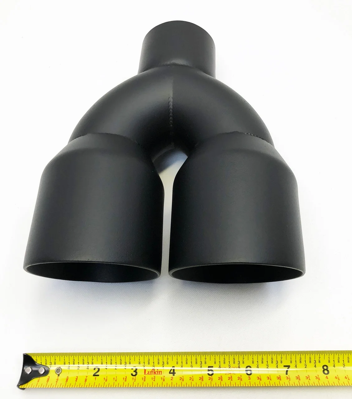 Exhaust Tip 2.50" Inlet 3.50" Outlet 9.50" long Dual Double Wall Matte Black Stainless  Wesdon Exhaust Tip