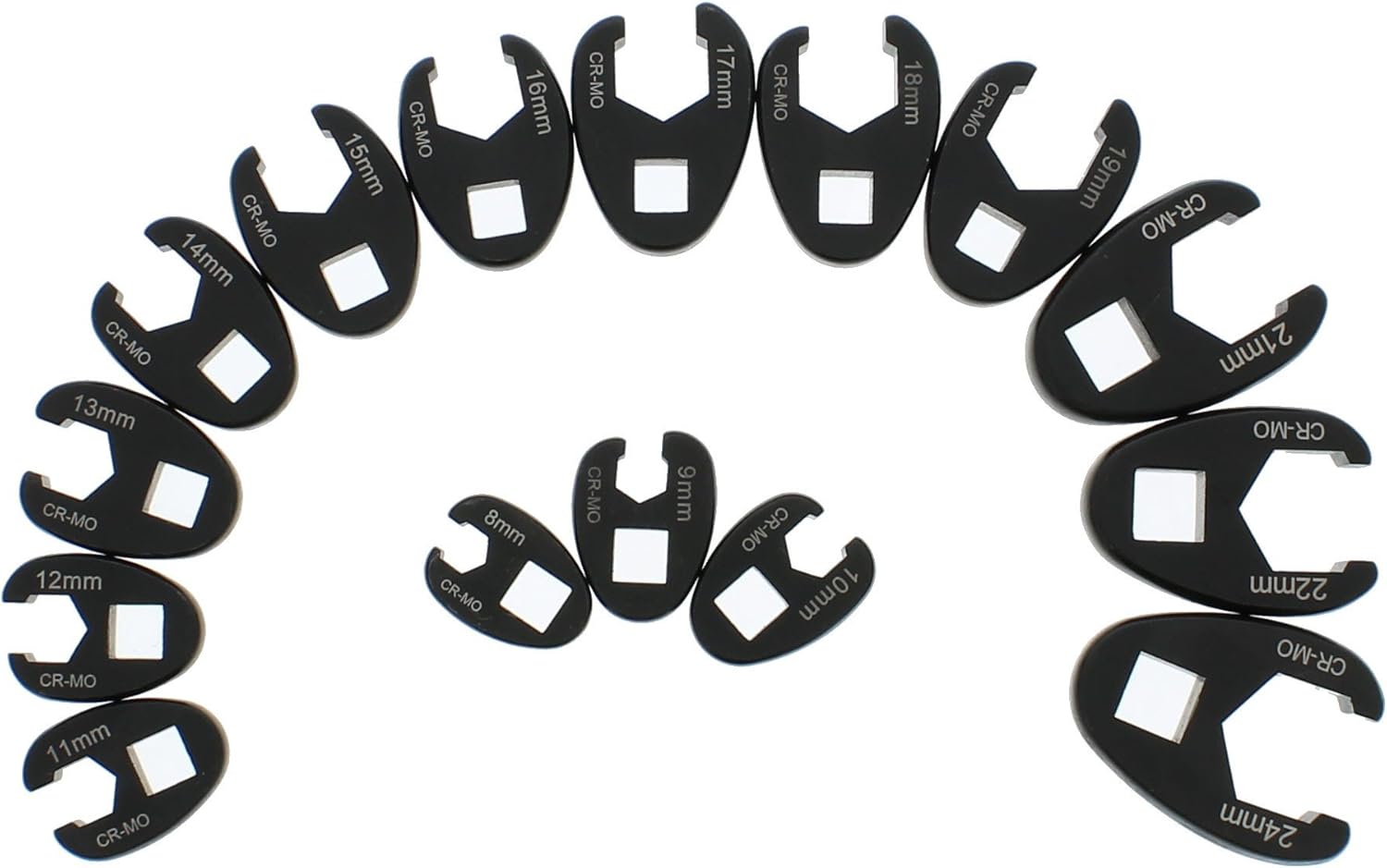 ABN Jumbo Crowfoot Flare Nut Wrench Set Metric 15-Piece Tool Kit for 3/8in and 1/2in Drive Ratchet Pack of 2