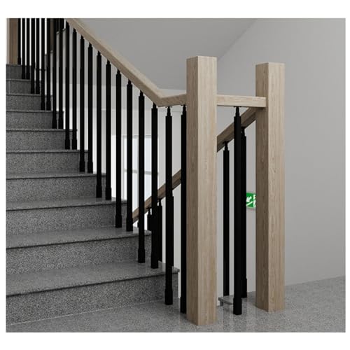 Staircase Balusters Black 1 3 4 6 7 8 10 Pieces, 25MM/ 1" Stair Spindles Post Kit for Entrance Stairs Loft Yard Porch, Interior Stairway Railing Banister Pickets with Bracket, 31 39 42 47 Inch ( Color