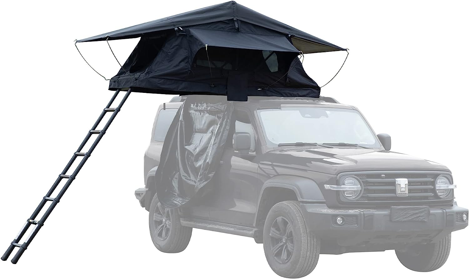Holaki Rooftop Tent Truck SUV Camping Rooftop Tent with Ladder, Rooftop Tents for Camping Waterproof Sunroof Tent Breathable Large Space Outdoor Travel Fishing Trailer Tent for 1-2 People