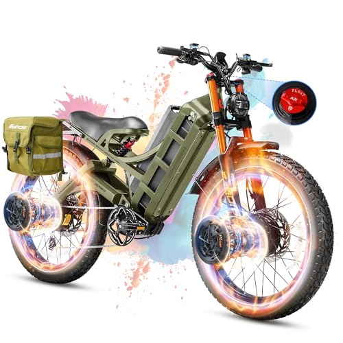 2025 Romeo Pro 3/Pro 2 Electric Bike for Adults 5000W/4000W Dual Motor E Bike 50/46MPH 60V/80Ah 52V/70AH Long Range Electric Bicycle,26 * 4.0 Fat Tire Full Suspension Electric Mountain Bike